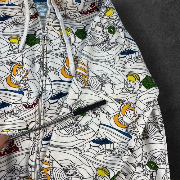 Vintage Y2K Southpole Hoodie AOP Sneaker Streetwear Grunge Sweatshirt Skater XL - Picture 15 of 16